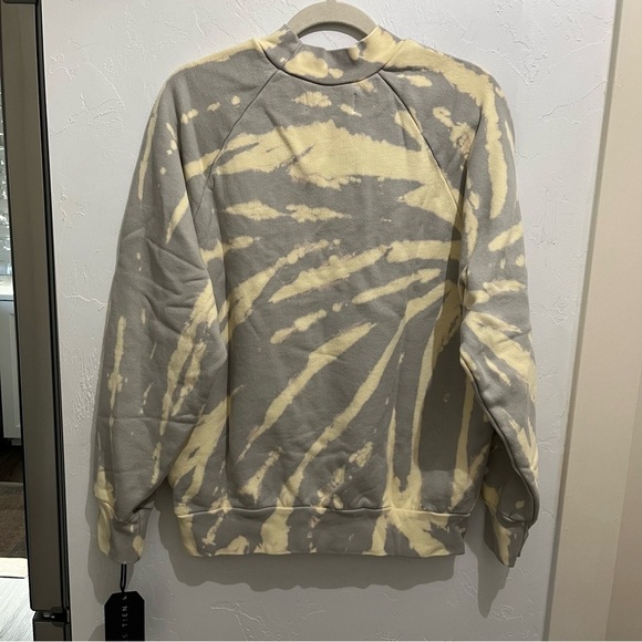 Les Tien Tie Dyed Crew Neck Sweatshirt Sage & Butter Medium - Picture 3 of 9